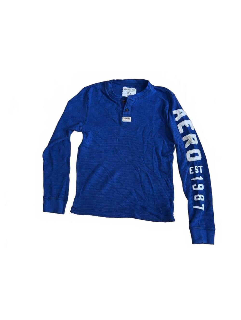 Vintage Aeropostale Blue Long Sleeve Thermal Shirt M/M